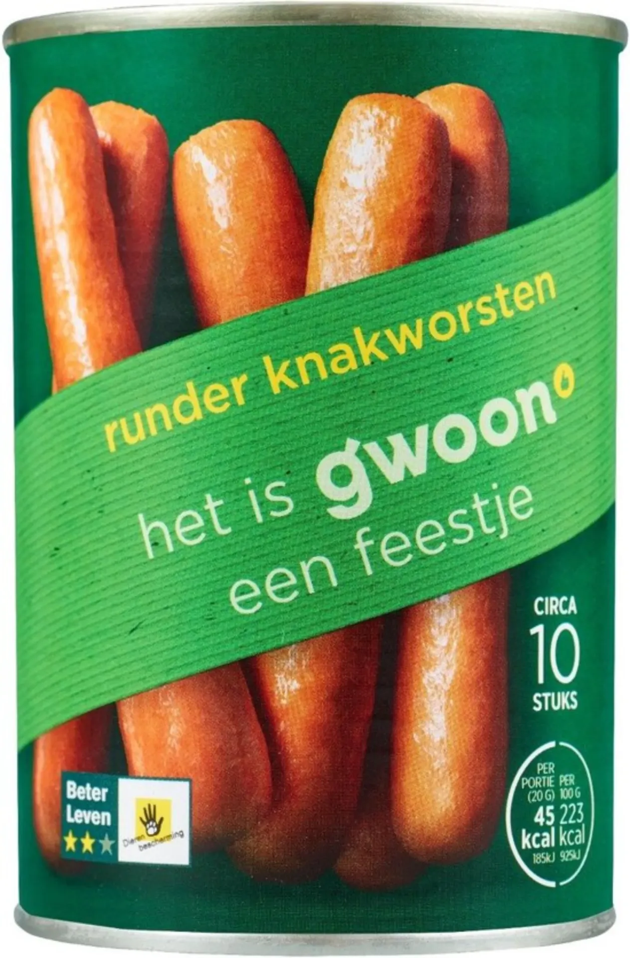 Gwoon Runder Knakworsten 400gr