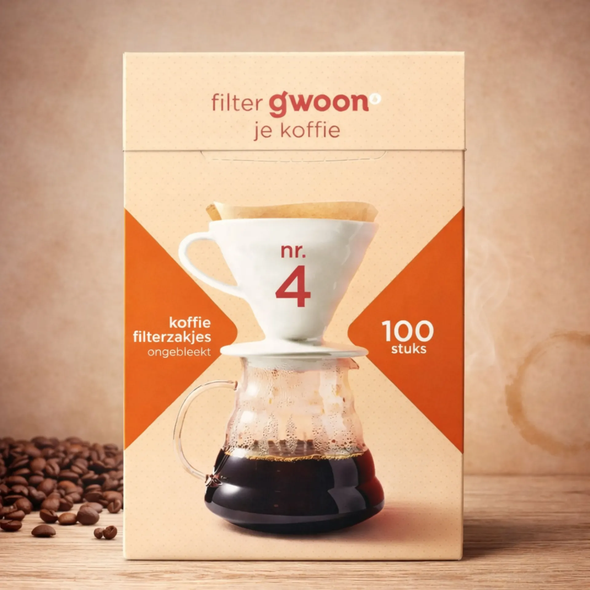 [78465] G'Woon Koffiefilter Nr 4 P100